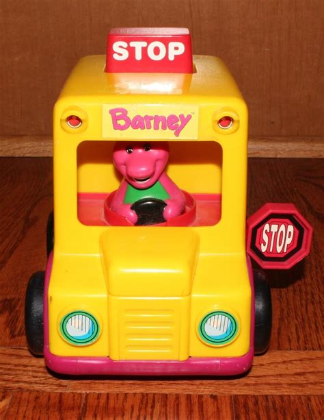 Barney School Bus Toy Push And Go Vintage 1994 Ebay