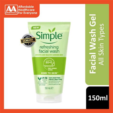 Simple Refreshing Facial Wash Gel 150ml Lazada