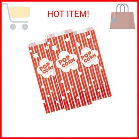 2 Oz Paper Popcorn Bags Bulk 100 Pack Large Red And White Pop Corn Bag
