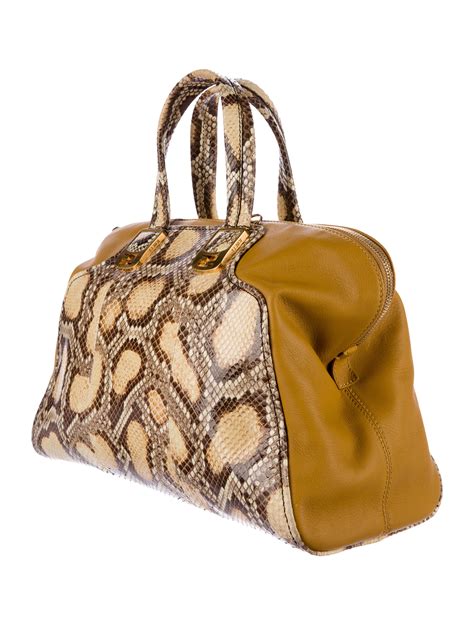 Fendi Snakeskin And Leather Handle Bag Handbags Fen53520 The Realreal