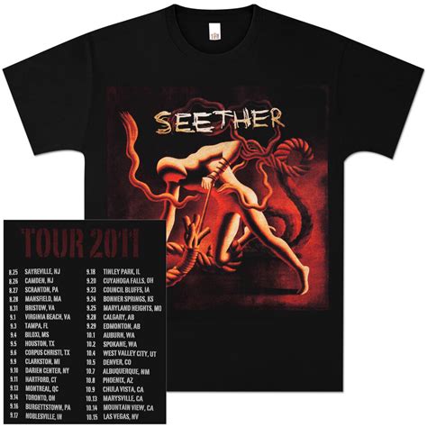 Seether 2011 Tour Album Art Black T Shirt W Dates Cd Cover Holding