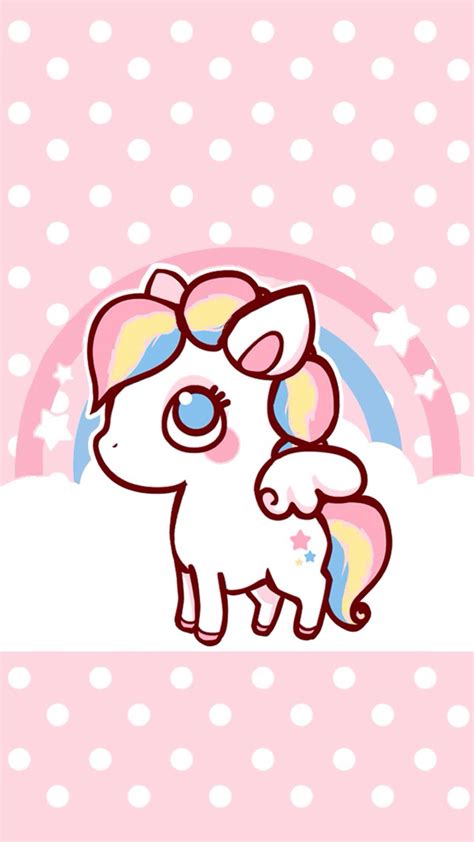 Rainbow Pony Lock Screen Ilustração De Unicórnio Unicórnio Kawaii