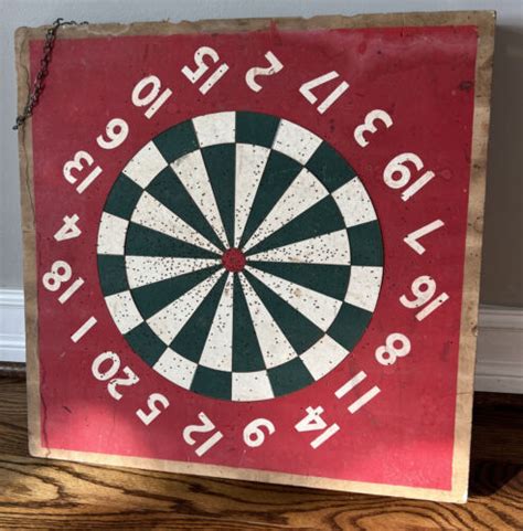 Vintage Toohey Troy American Two Sided Dart Board Wood Red Cabin