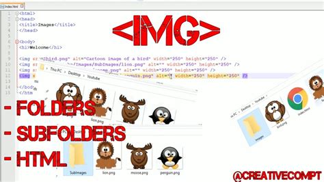 Using Images In Html With Folders And Subfolders Youtube