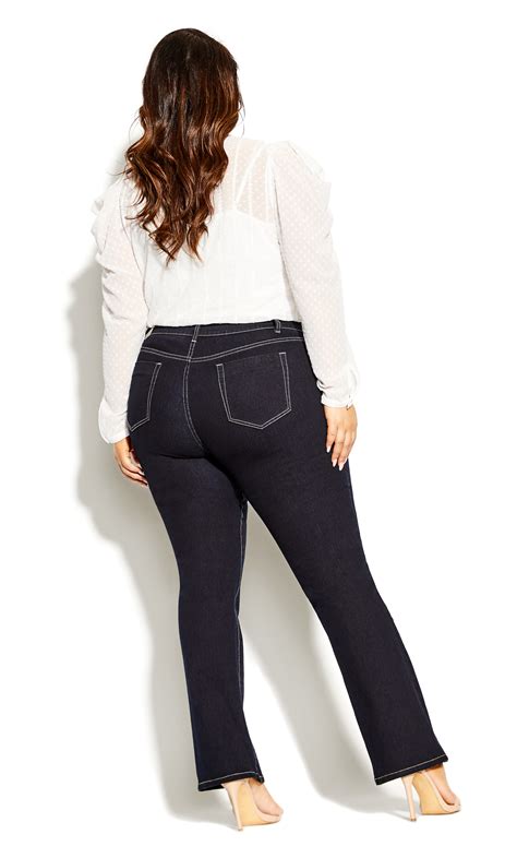 Womens Plus Size Cc Short Mid Denim Bootleg Jean