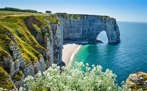 See The White Chalk Cliffs And Arches At Etretat In Normandy Beauty