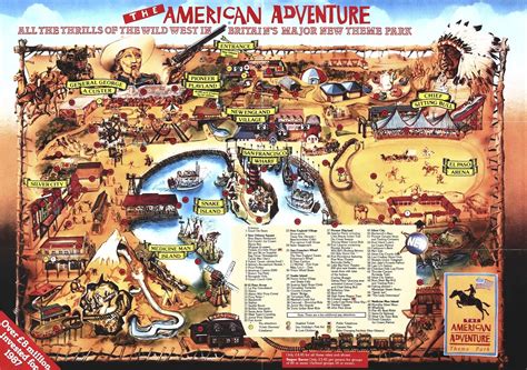 The American Adventure Theme Park Map From 1987 The Parks Opening