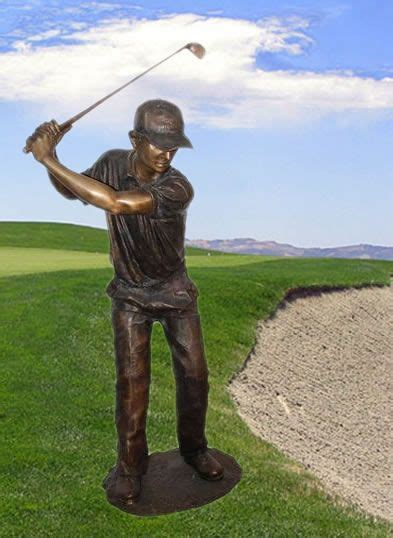 Bronze Swinging Golfer Sculpture Extra Large Bronze Bqf808 Bronze