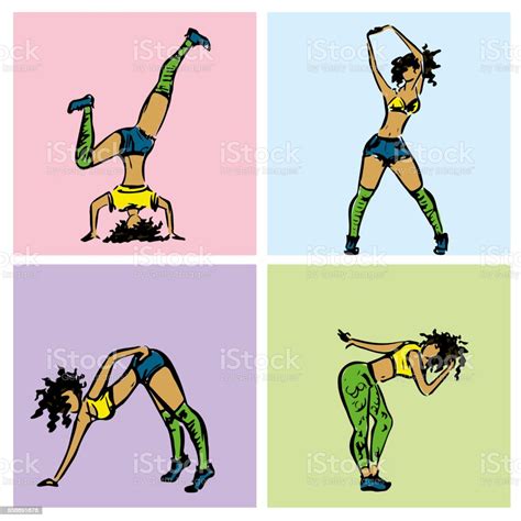 Dancehall Girls Hand Drawn Stock Illustration Download Image Now Istock