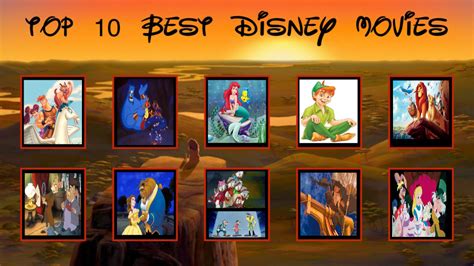 My Top 10 Best Disney Movies By Bart Toons On Deviant