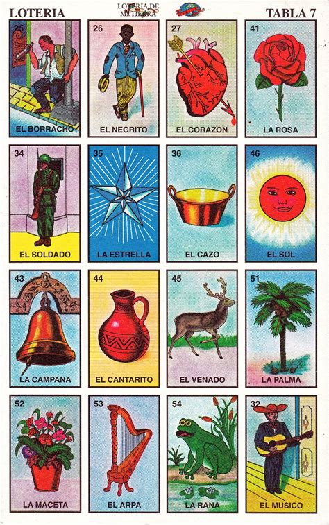 Mexican Loteria Cards The Complete Set Of 10 Tablas Etsy In 2020