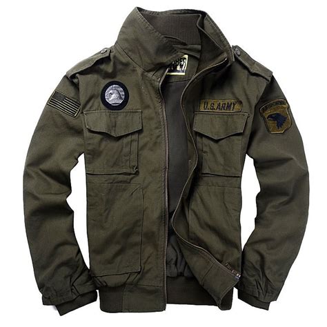 New Mens Usa Army Air Force Military Jacket Collar Bomber Coat Outwear