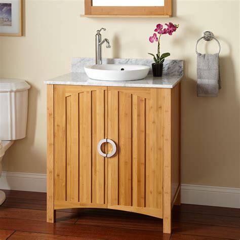 Ideal for shared use, it features ample storage that keeps things separate and organized. 30" Trang Bamboo Vanity for Semi-Recessed Sink (With images) | Vanity, Bathroom, Bathroom vanity