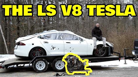 The Worlds First V8 Tesla Model S Is Here Reverse Retrofitting Ev To