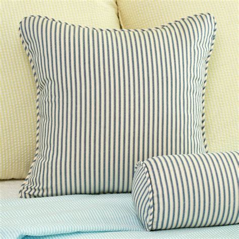 Navy Blue Ticking Stripe Throw Pillow Cover 18x18 Southern Ticking Co