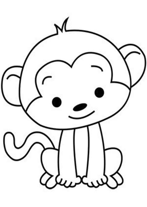 Bebé Mono Sonriendo Para Colorear Imprimir E Dibujar Coloringonlycom