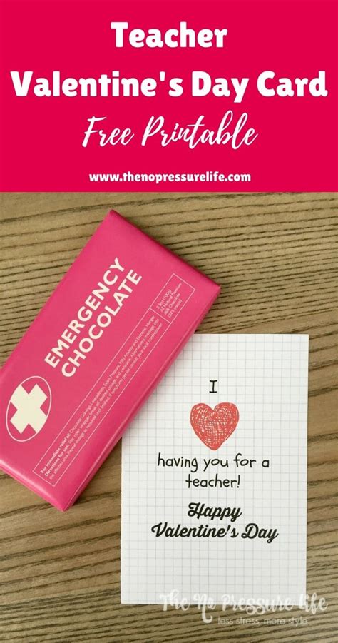 Free Printable Teacher Valentine's Day Card That Goes With ...