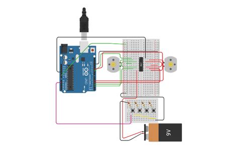 Circuit Design Copy Of Arduino Controls Dc Motor With L293 Tinkercad