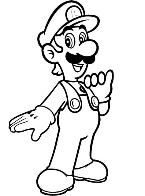 Luigi De Mario Bros Para Colorear Imprimir E Dibujar Coloringonlycom