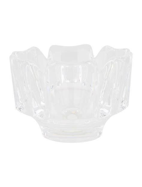 Clear Crystal Orrefors Bowl With Round Tapered Form Featuring Ridged