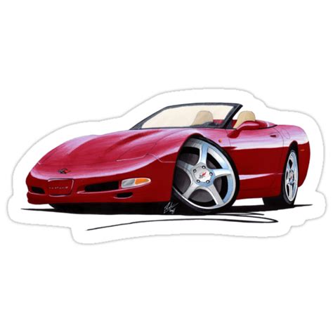 Chevrolet Corvette C5 Convertible Mag Red Stickers By Richard Yeomans