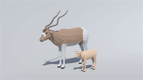 Low Poly Cartoon Adax 3d Mammal Models Blenderkit