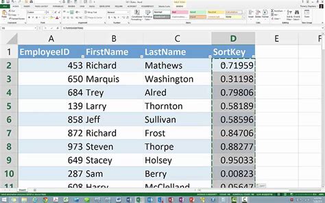 Sorting Data Randomly In Excel Youtube