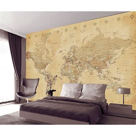 1wall Vintage Map Wall Mural Map Wallpaper World Map Wallpaper