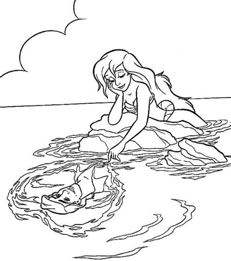King triton and ariel mermaid underwater. Ariel Always Thinking About Eric Coloring Page | Mermaid ...