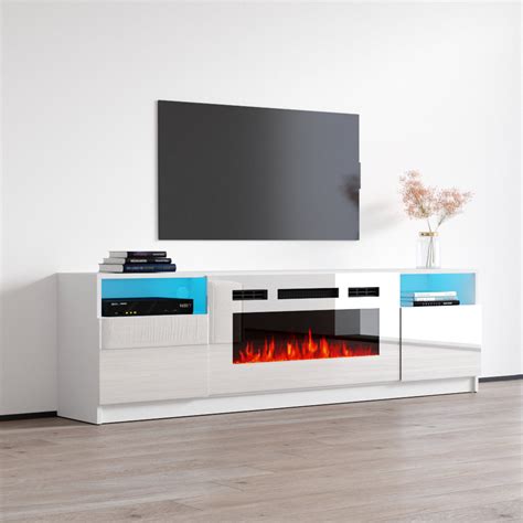 Orren Ellis Delaine Tv Stand For Tvs Up To 88 With Electric Fireplace