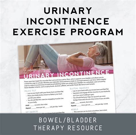 Urinary Incontinence Exercise Program Therapy Materials For Speech Occupational And Physical
