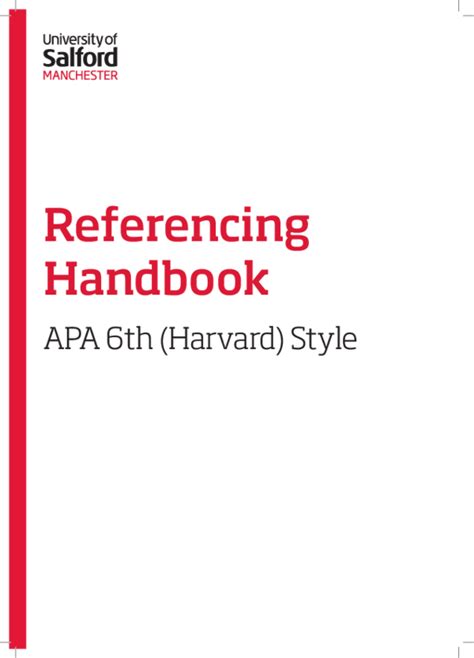 Pdf Referencing Handbook Apa 6th Harvard Style Ben Copson