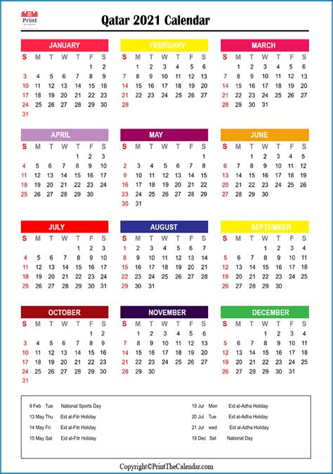 Calendar For 2021 With Holidays And Ramadan Please Note That The