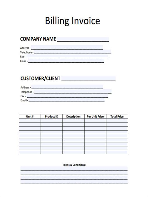 Free 9 Printable Invoice Forms In Pdf Ms Word Excel