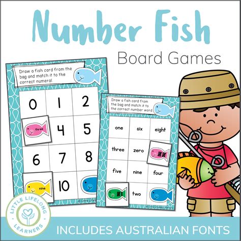 Fish Number Board Games 0 20 Little Lifelong Learners
