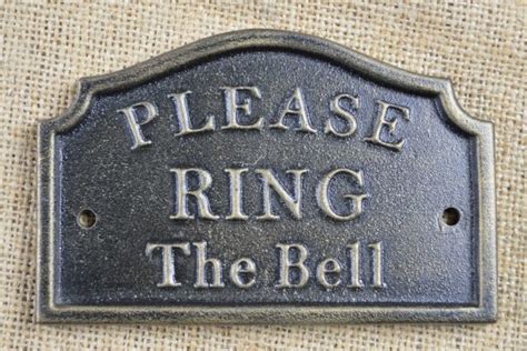 Please Ring The Bell Cast Iron Plaque Lumley Designs