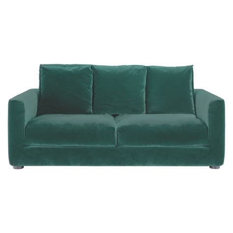 High Quality Italian Made Rupert Emerald Green Velvet 2 Seater Sofa