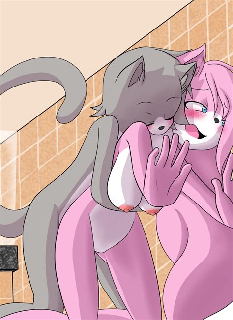 Rule 34 2013 Aeris Vg Cats Blue Eyes Blush Breasts Closed Eyes Duo