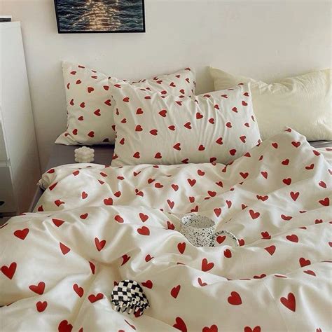 Love Duvet Cover Set Fresh Floral Bedding Set Hearts Cotton Etsy Singapore Room Inspiration