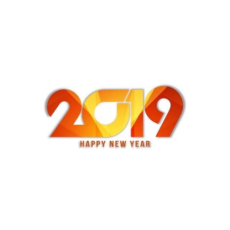 Free Vector Abstract Happy New Year 2019 Stylish Text Background