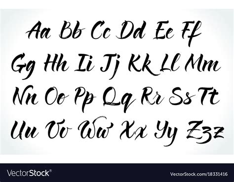 Brushpen Lettering Alphabet Royalty Free Vector Image