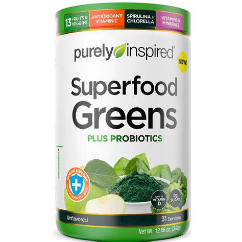 Purely Inspired Superfood Greens Probiotics Immune Support Powder
