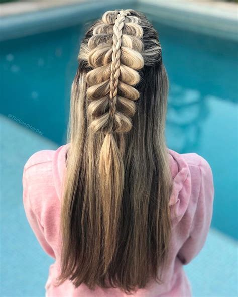Half Up Stacked Pull Through Braid 💞 Braided Hairstyles Types Of