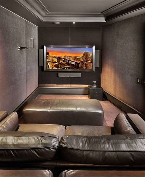 A home theater or a family room with a large screen is a great addition to your house design. Home Design and Decor , Small Home Theater Room Ideas ...