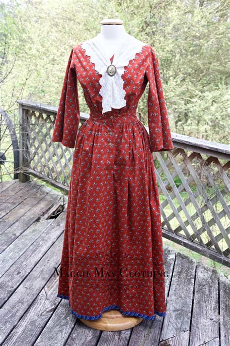 1870s Homesteader Dress Maggie May Clothing Fine Historical Fashion