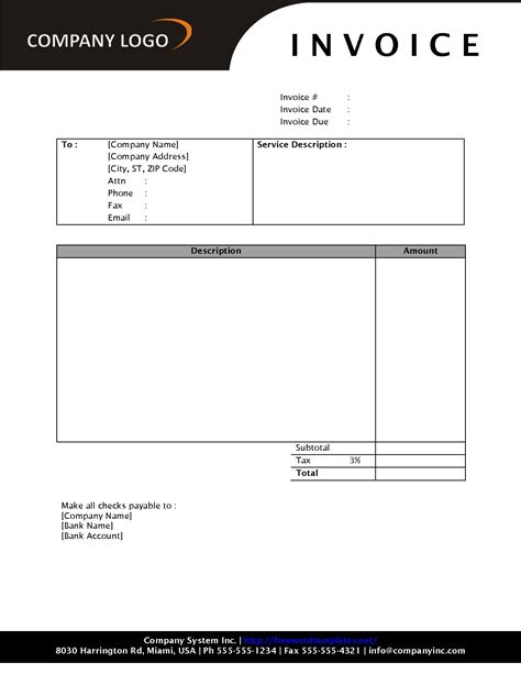 Blank Invoice Invoice Template Word Printable Invoice Invoice Template Images And Photos Finder