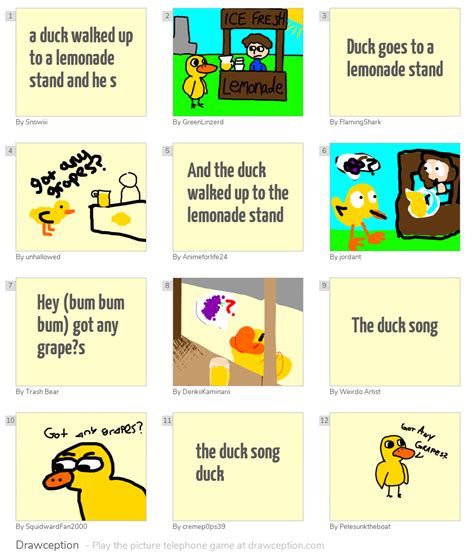 a duck walked up to a lemonade stand and he s drawception
