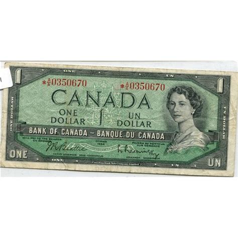 1954 Canada 1 Dollar Bill Replacement Schmalz Auctions