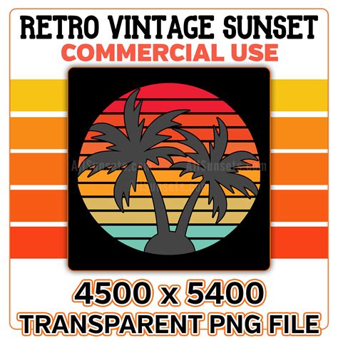 Palms Retro Vintage Sunset Sunset Graphic Designs For Pod Use