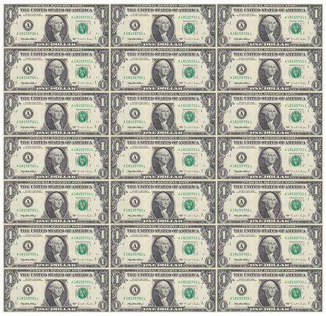 Printable 1 Dollar Bills Web Printable Play Money There Are Seven Us